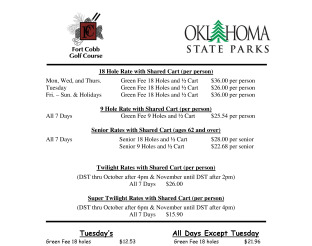 Preview of View Fort Cobb course rates.